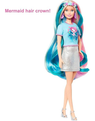 Barbie Fantasy Hair Doll &amp; Accessories with Mermaid &amp; Unicorn- Inspired