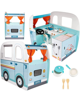 Wooden Play Camper Van Toy Playset