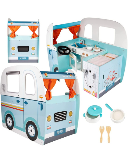 Wooden Play Camper Van Toy Playset