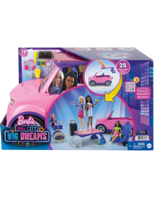 Barbie: Big City, Big Dreams Transforming Vehicle Playset, Pink 2 -Seater