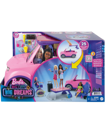 Barbie: Big City, Big Dreams Transforming Vehicle Playset, Pink 2 -Seater