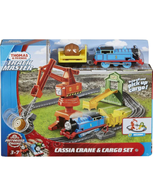 Thomas &amp; Friends Cassia Crane &amp; Cargo Set, motorized train and track set