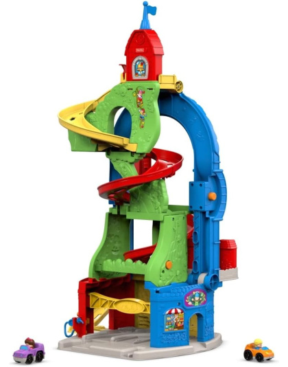 Fisher-Price Little People Toddler Toy Sit ‘n Stand Skyway Race Track Playset