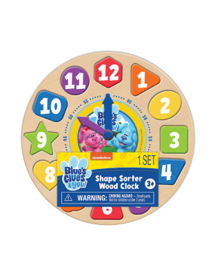 Blues Clues 12pc Shape Sorter Wood Clock