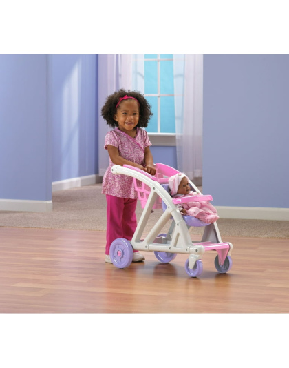 American Plastic Toys Shop With Me Doll Stroller with Shopping Cart