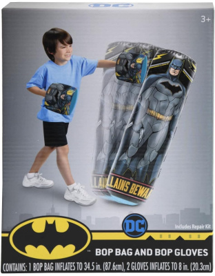 BATMAN Punching Bag with Gloves for Kids - Freestanding Inflatable Boxing Bag Indoor and Outdoor Kids Bop Bag Toy for Exercise and Play