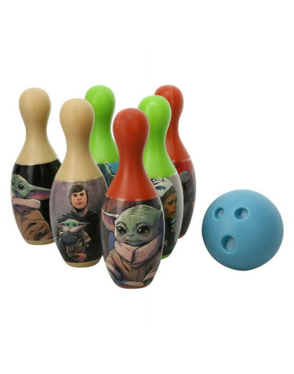 Star Wars The Mandalorian Indoor Bowling Set with 6 Pins and 1 Bowling Ball