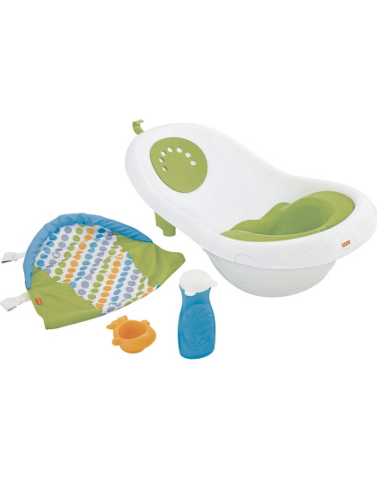 Fisher-Price 4-in-1 Sling Seat Convertible Baby Bath Tub, Green