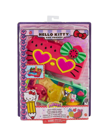 Hello Kitty And Friends Minis Watermelon Beach Party Pencil Case Playset