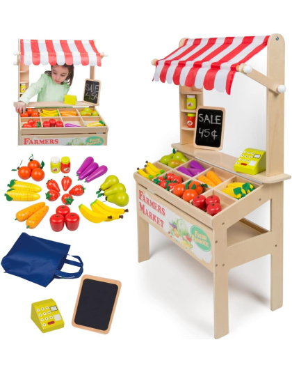 Wooden Farmers Market Stand Toy-