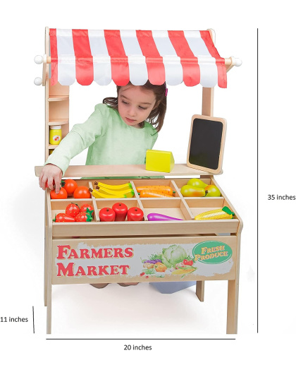 Wooden Farmers Market Stand Toy-