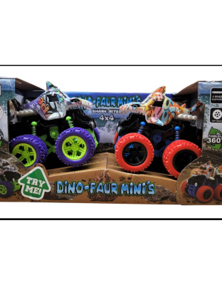 Dino-Faur Mini Friction Powered Push N Go Truck Shark 2 Pack