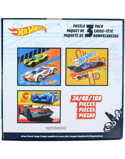 Hot Wheels 3 Pack Kids Puzzles (48 PCs casse)