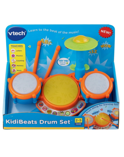 VTech KidiBeats Drum Set Toy Musical Instruments with Accessories