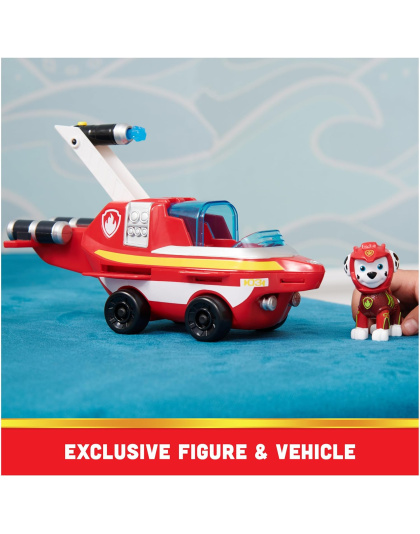 Paw Patrol Aqua Pups Marshall Transforming Dolphin Vehicle with Collectible Action figure