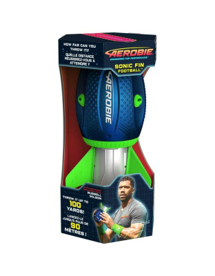 Aerobie Sonic Fin Football, Aerodynamic Russel Wilson Football Toy, Now With Softer Foam &amp; Fins, Outdoor Games For Kids