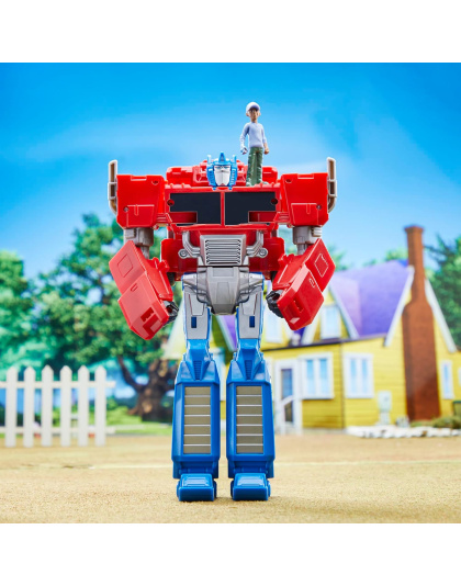 Transformers Toys EarthSpark Spin Changer Optimus Prime 8-Inch Action Figure